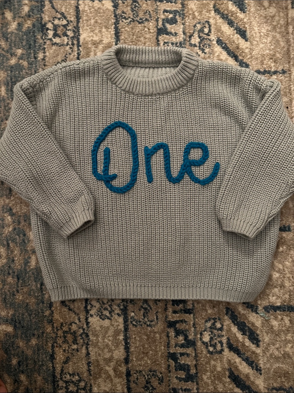 First Birthday Sweater with One Embroidery